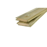 Grenen blokhutplank 2,8 x 14,5 x 200 cm, groen geïmpregneerd