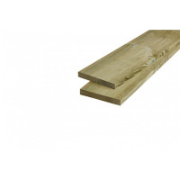 Grenen geschaafde plank 1,5 x 14 x180 cm, groen geïmpregneerd