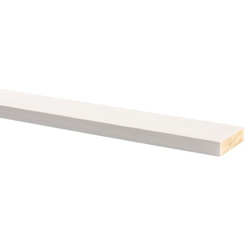 Schaaflat grenen gegrond wit, 12 x 44 mm, 270 cm