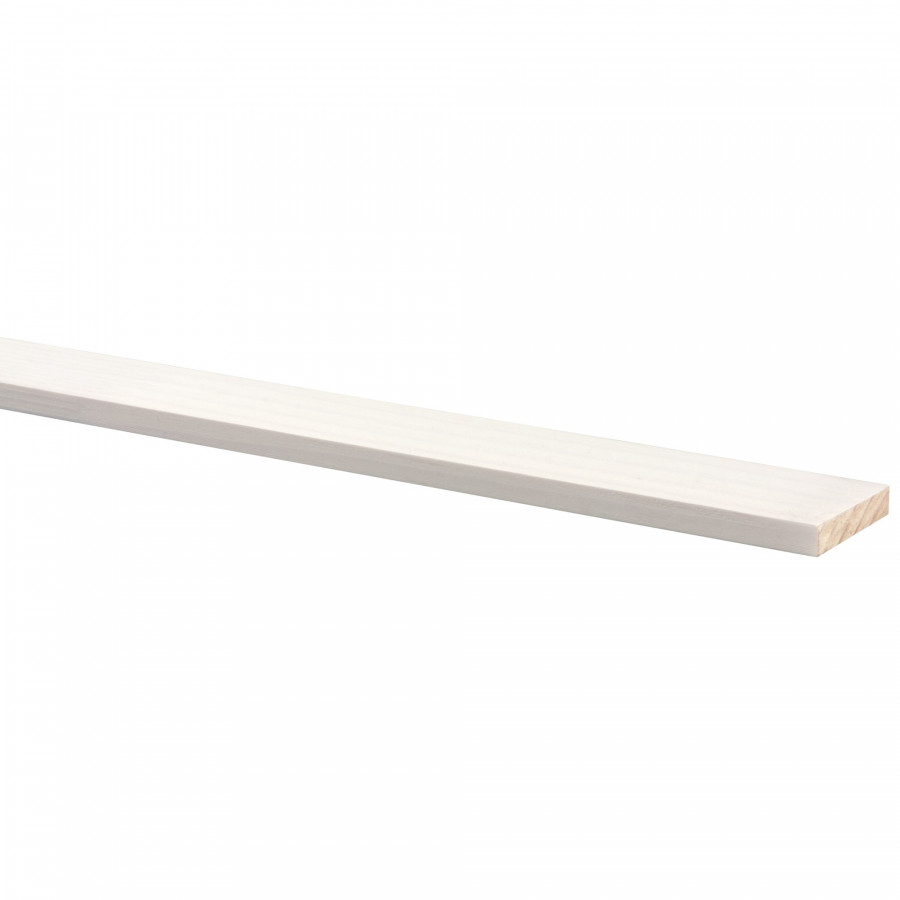Schaaflat grenen gegrond wit, 7 x 35 mm, 270 cm