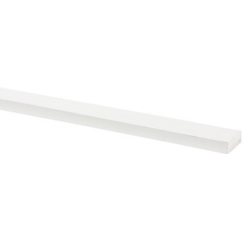 Schaaflat grenen gegrond wit, 9,5 x 28 mm, 270 cm