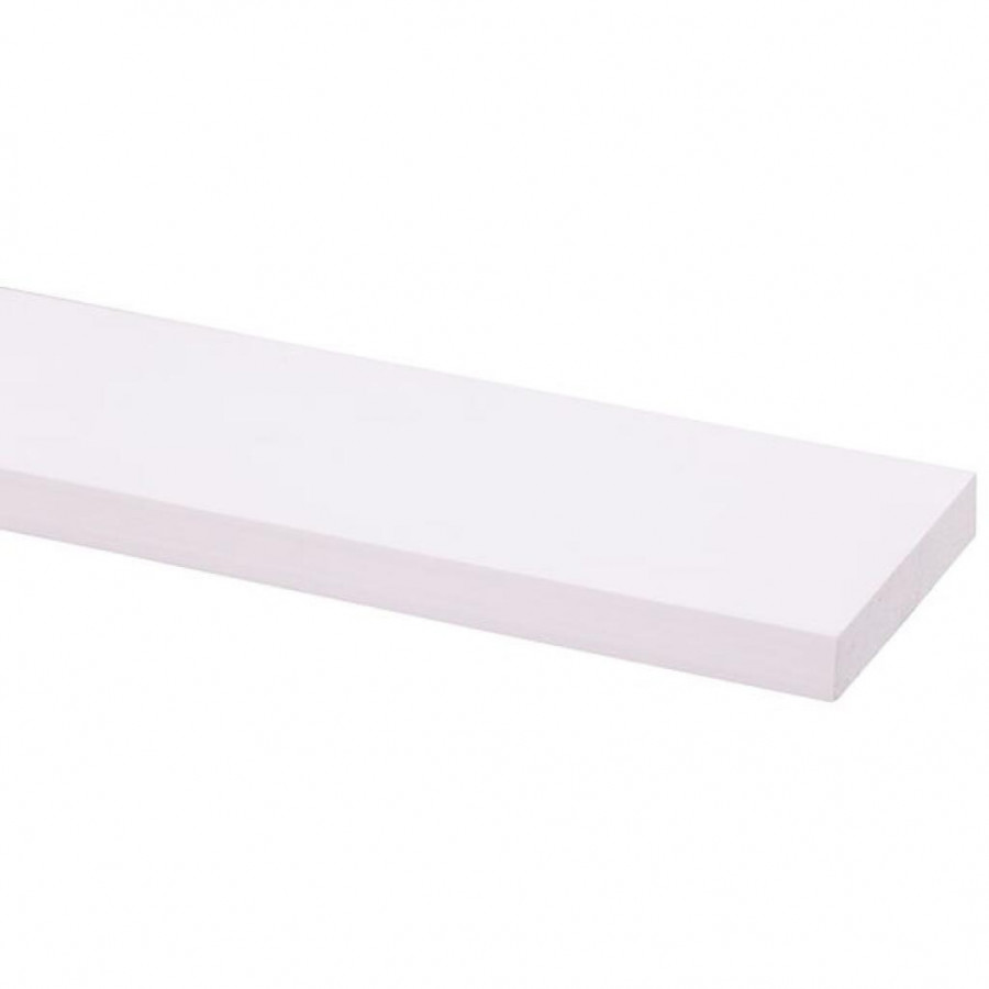 Schaaflat grenen gegrond wit, 9,5 x 71 mm, 270 cm