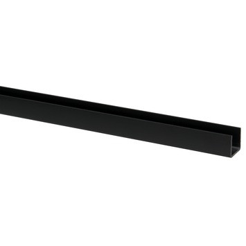 U-profiel kunststof zwart (plaat < 18 mm) 18 x 21 mm, 260 cm
