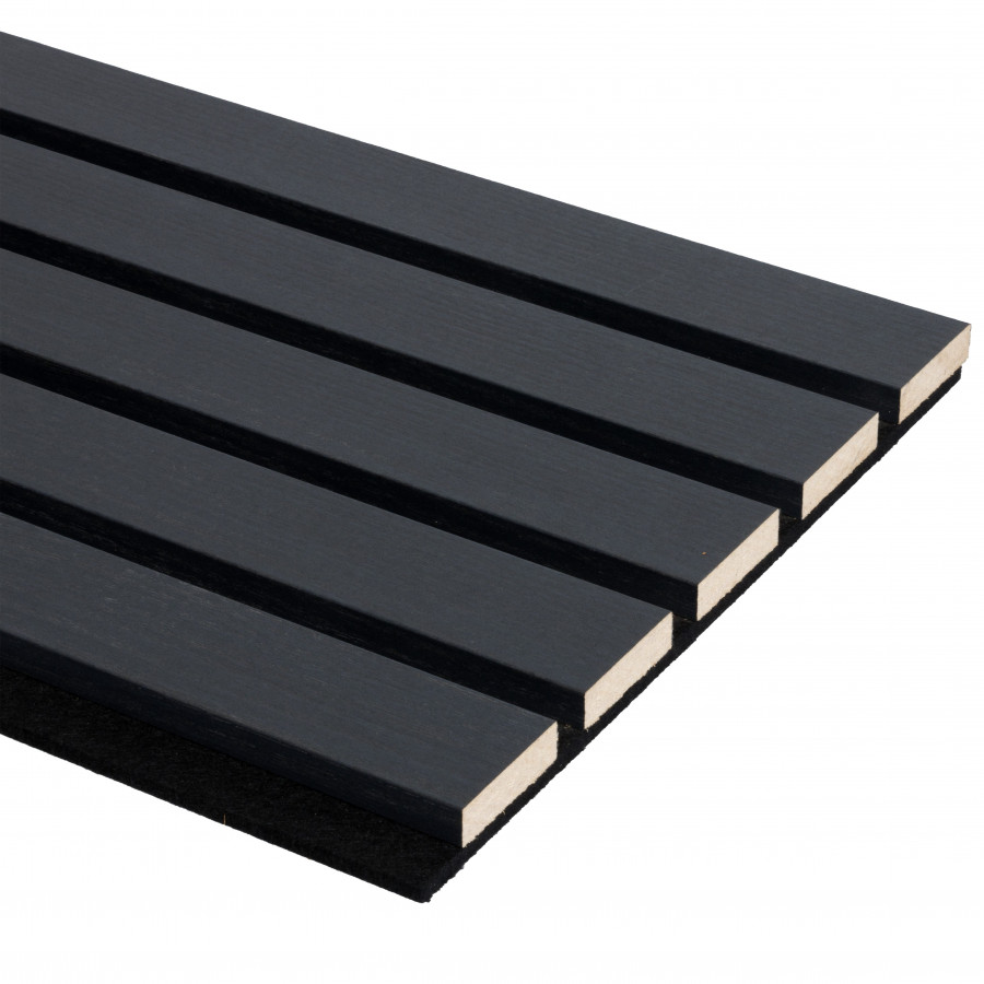 - Akoestische wandpanelen zwart, 260 x 30 cm, 2 stuks - HM7749