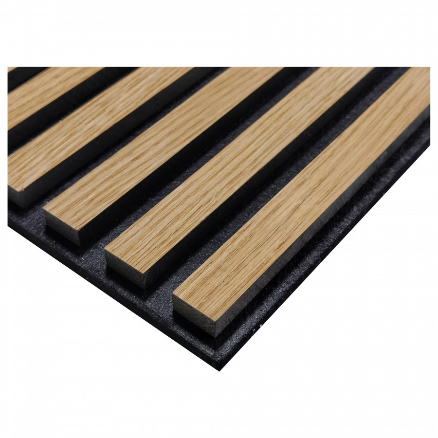 Akoestische wandpaneel licht eiken, 260 x 52,6 cm, dikte 22mm, HM4351