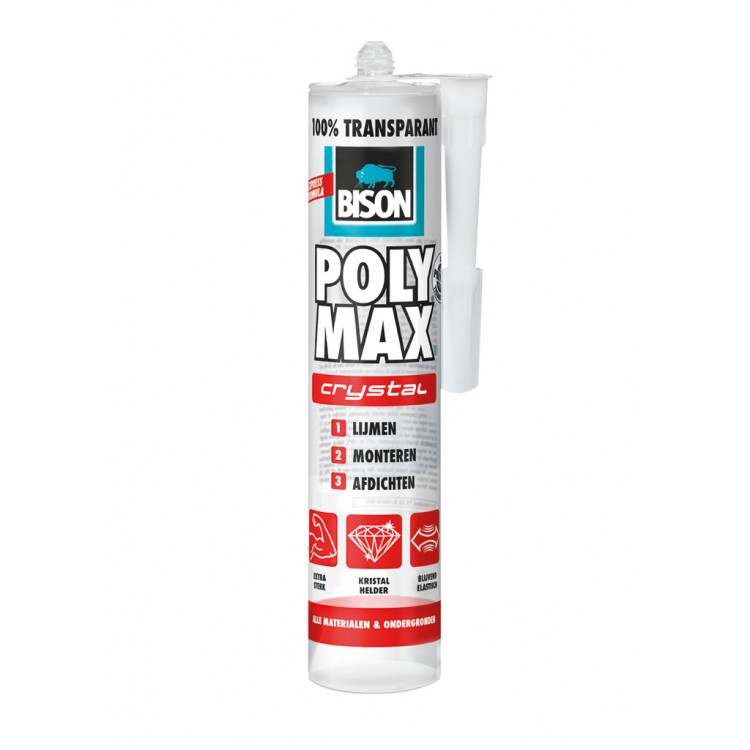 Bison Poly Max Crystal express transparant 300g