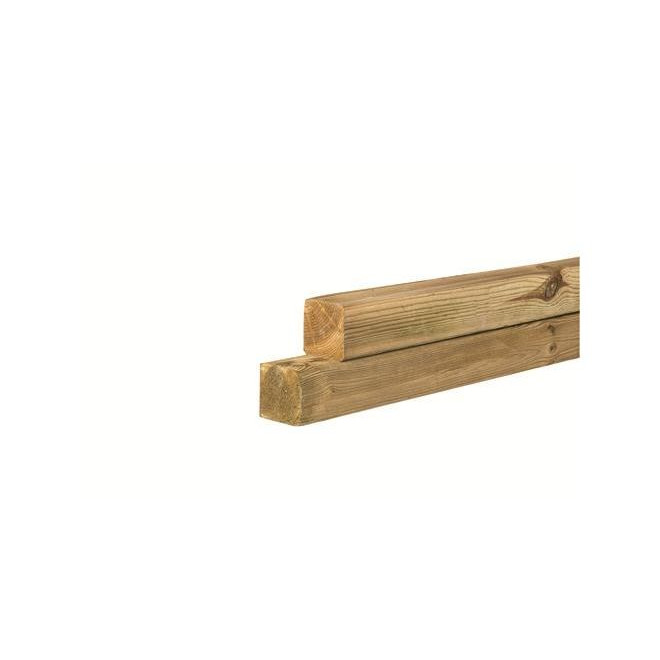 Grenen geschaafde paal 6,8 x 6,8 x 270 cm, groen geïmpregneerd
